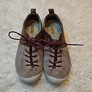 Keen Lower East Side Lace Sneakers - Tan & Brown Leather - Women’s Size 7.5